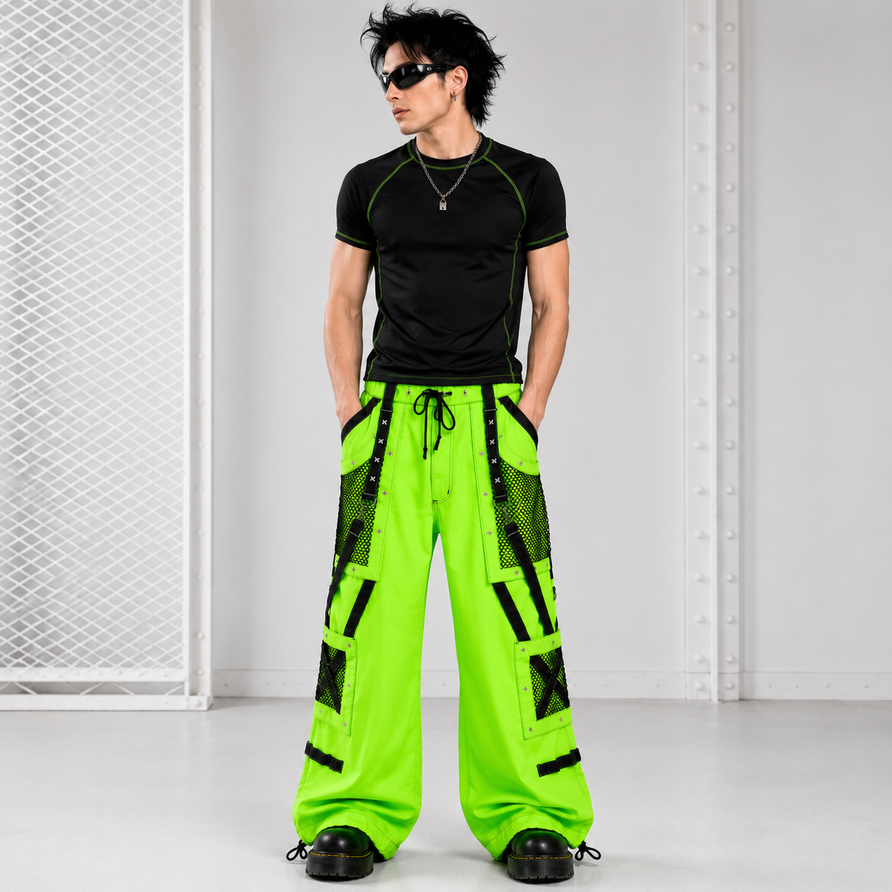 Prime Quality Men Gothic Bondage Pant Alternative Punk Rock Emo Gothic Limelight Symbol Pants/USA