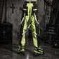 Prime Quality Men Extreme Bondage Limelight Lime Green Skater Gothic Punk Rocker Cyber Goth Steampunk Biker Pant
