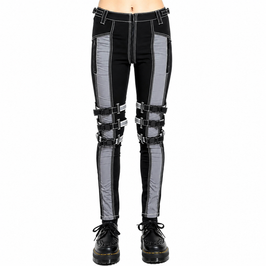 Prime Quality Gothic Bondage Reflective Men Pant Alternative Punk Rock Emo Trouser Pant Emo