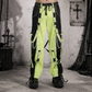 Prime Quality Men Extreme Bondage Limelight Lime Green Skater Gothic Punk Rocker Cyber Goth Steampunk Biker Pant