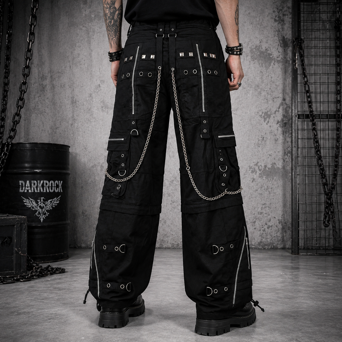 Gothic Bondage Men Pant Alternative Punk Attitude Cyber Rock Emo Trouser Pant Shorts USA