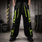 Gothic Men's Handmade Bondage 4 Pocket Trouser Punk Rock Black Yellow Gothic Yellow Stitch USA