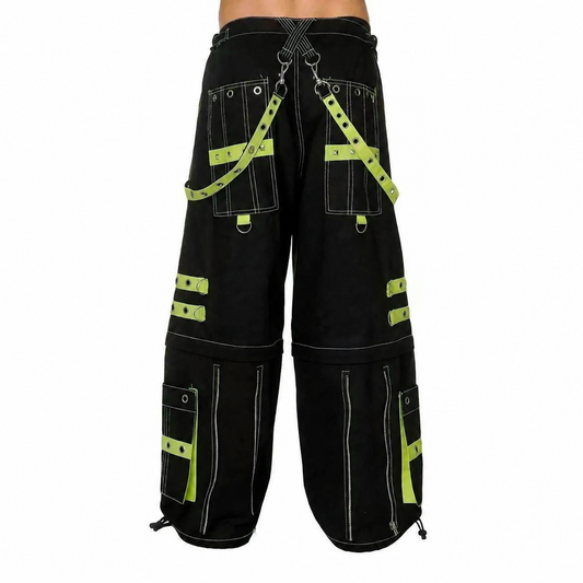 Gothic Men's Handmade Bondage 4 Pocket Trouser Punk Rock Black Yellow Gothic Yellow Stitch USA