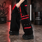 Men's Gothic Handmade Bondage Trouser Punk Rock Transformer Black Red Gothic Pant/USA/Pants