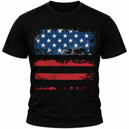 Men’s USA Flag Graphic T-Shirt Patriotic Cotton Crewneck Tee
