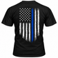 Thin Blue Line Flag Shirt for Men's Distressed American Flag Graphic Tee