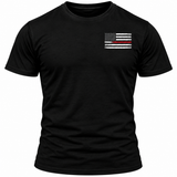 Black Thin Red Line American Flag T-Shirt Patriotic Graphic Tee