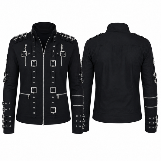 Men’s Vintage Biker Black Cotton Jacket
