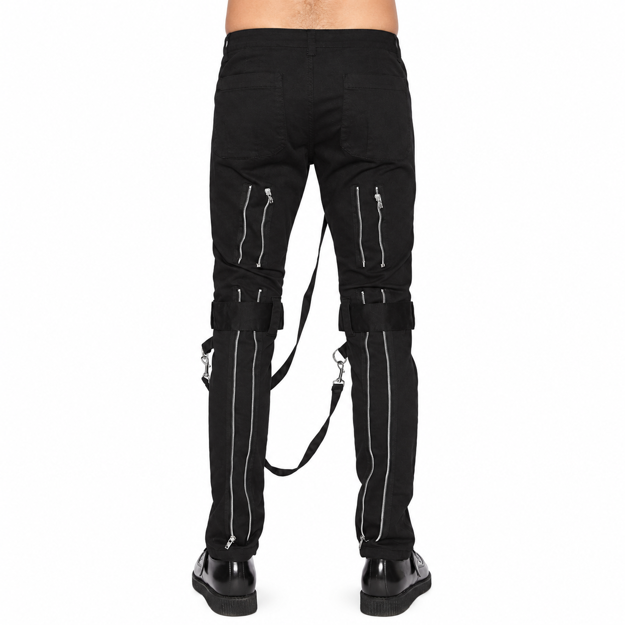 Men's Electro Bondage Rave Gothic Cyber Chain Gothic Jeans Punk Rock Pant’s