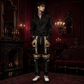 Men's Handmade Electro Bondage Rave Gothic Cyber Chain Gothic Jeans Punk Rock Black/Yellow Pant's