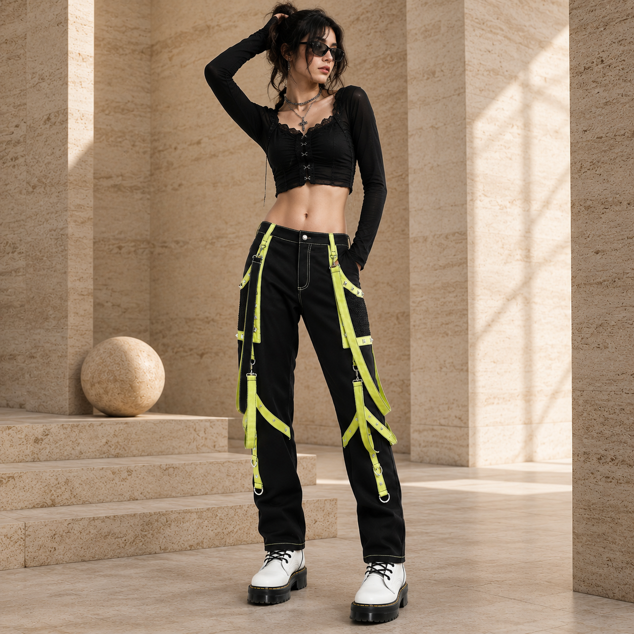 Men's Gothic Bondage Pant Rock Hard Trouser Heavy Weight Pant Emo/ Pants