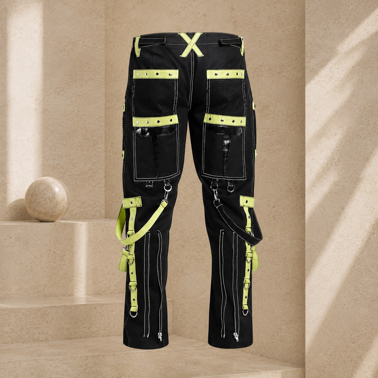 Men's Gothic Bondage Pant Rock Hard Trouser Heavy Weight Pant Emo/ Pants