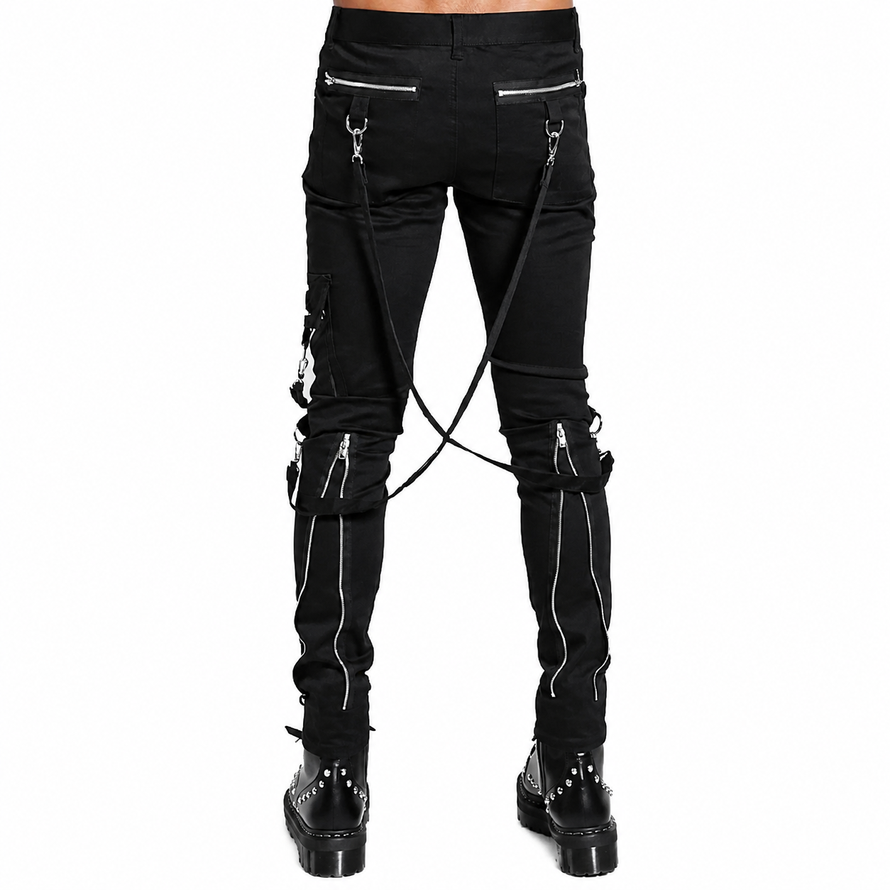 Men Gothic Bondage Pant Rock Hard Trouser Heavy Weight Pant Emo/Pants