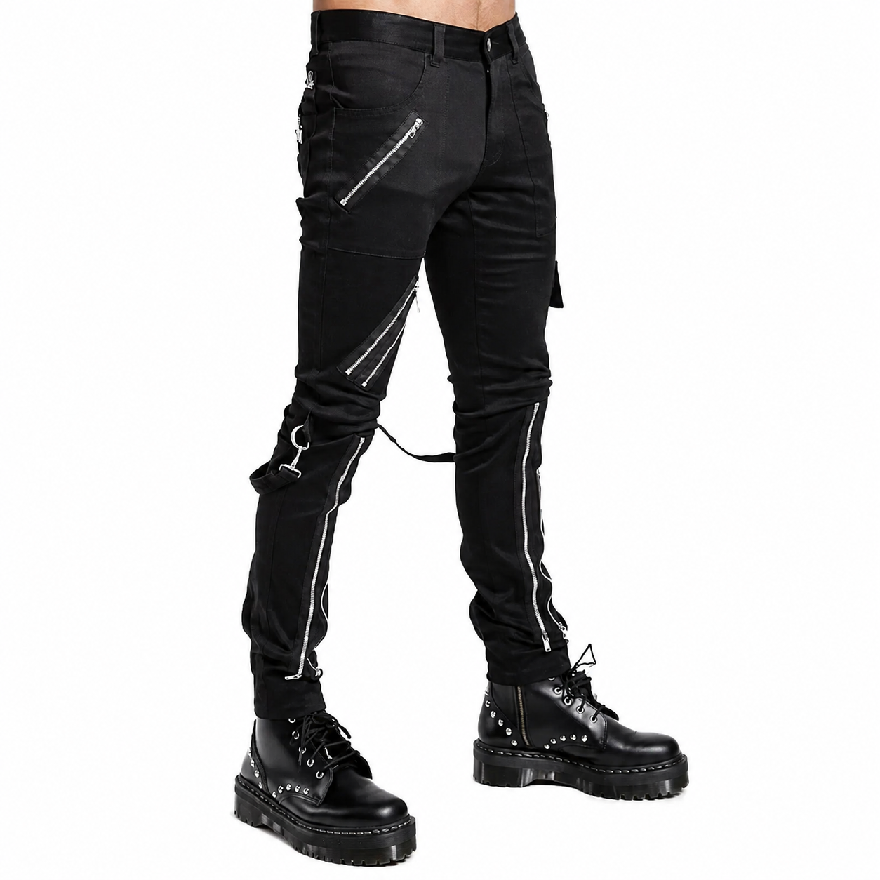 Men Gothic Bondage Pant Rock Hard Trouser Heavy Weight Pant Emo/Pants