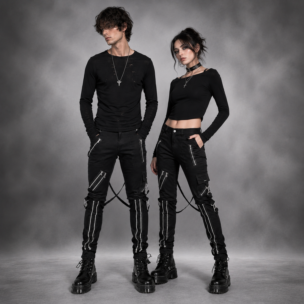 Men Gothic Bondage Pant Rock Hard Trouser Heavy Weight Pant Emo/Pants