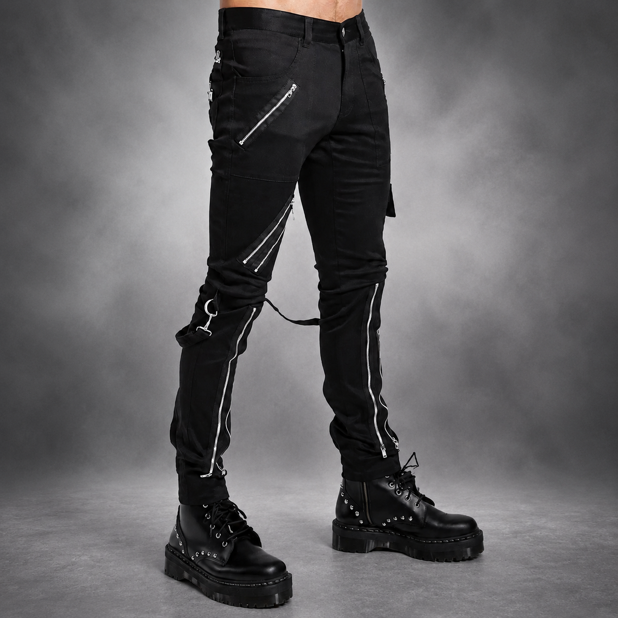 Men Gothic Bondage Pant Rock Hard Trouser Heavy Weight Pant Emo/Pants