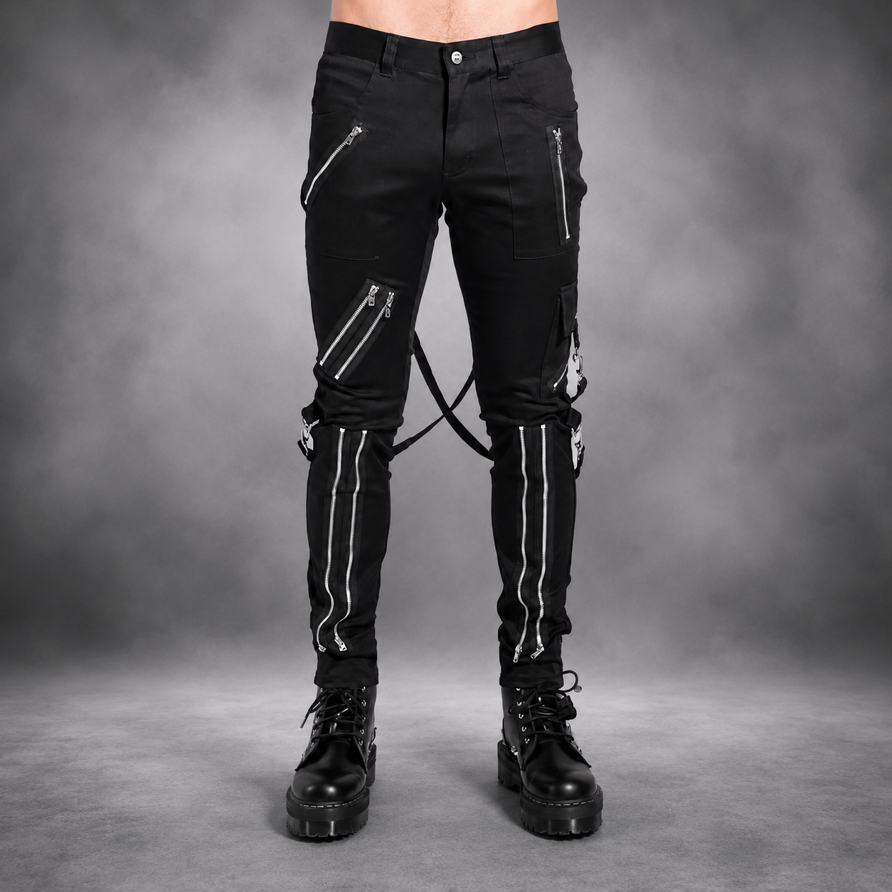 Men Gothic Bondage Pant Rock Hard Trouser Heavy Weight Pant Emo/Pants