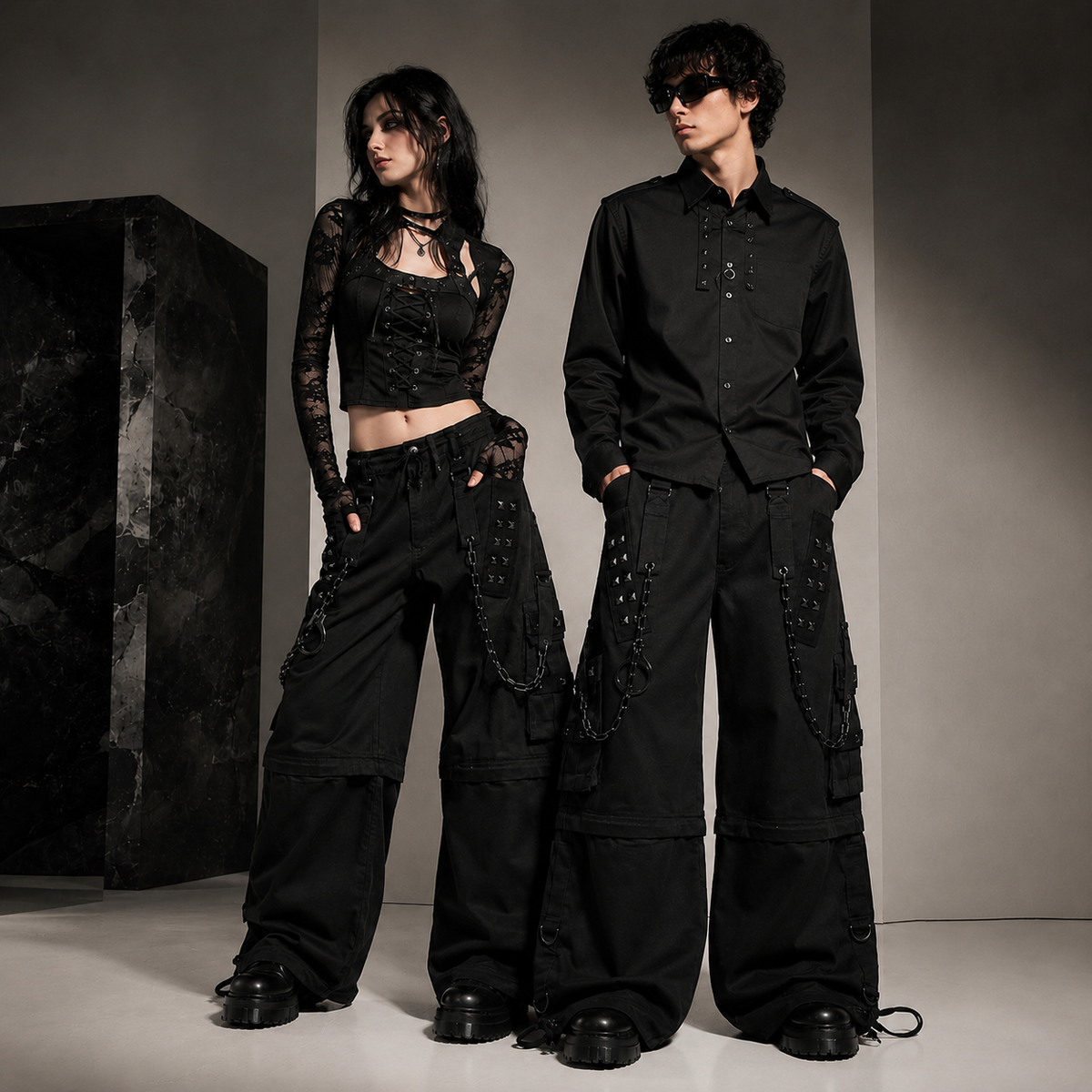 Prime Quality Handmade Gothic Bondage Black Skater Men's Pant Alternative Punk Rock Emo Trouser Pant Shorts/USA