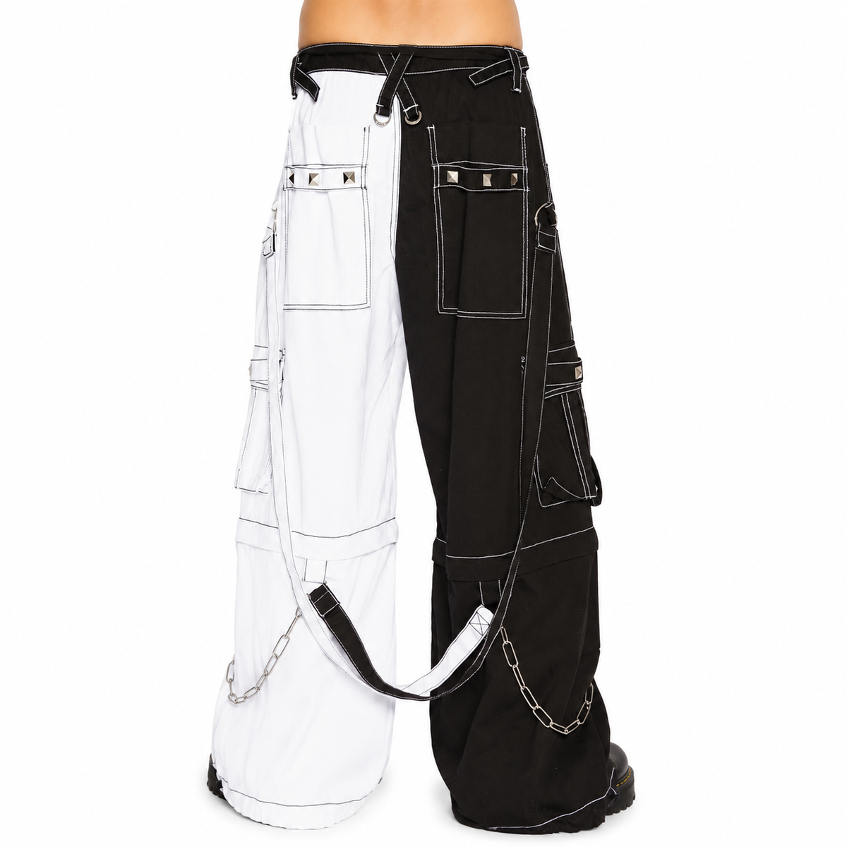Gothic Bondage Men's Pant Alternative Punk Rock White Emo Trouser Pant Shorts