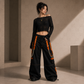 Men Extreme Bondage Skater Black/Orange Gothic Punk Rocker Cyber Goth Steam punk Biker Pant