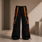 Men Extreme Bondage Skater Black/Orange Gothic Punk Rocker Cyber Goth Steam punk Biker Pant