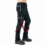 Men's Skinny Jeans Gothic Chaos Apocalyptic Goth Punk Rebel Pants Strap Pants