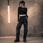 Skinny Jeans Mechanic Acid Rave Gothic Cyber Apocalyptic Chain Goth Techno Jeans Punk Pants