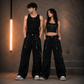 Men Handmade Gothic Bondage Trouser Blue Thread Cyber Pant Punk Shorts Metal Studs Pants Gothic Pant