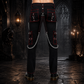 Gothic Men's Military Officer Trousers Black Red/Black Pants