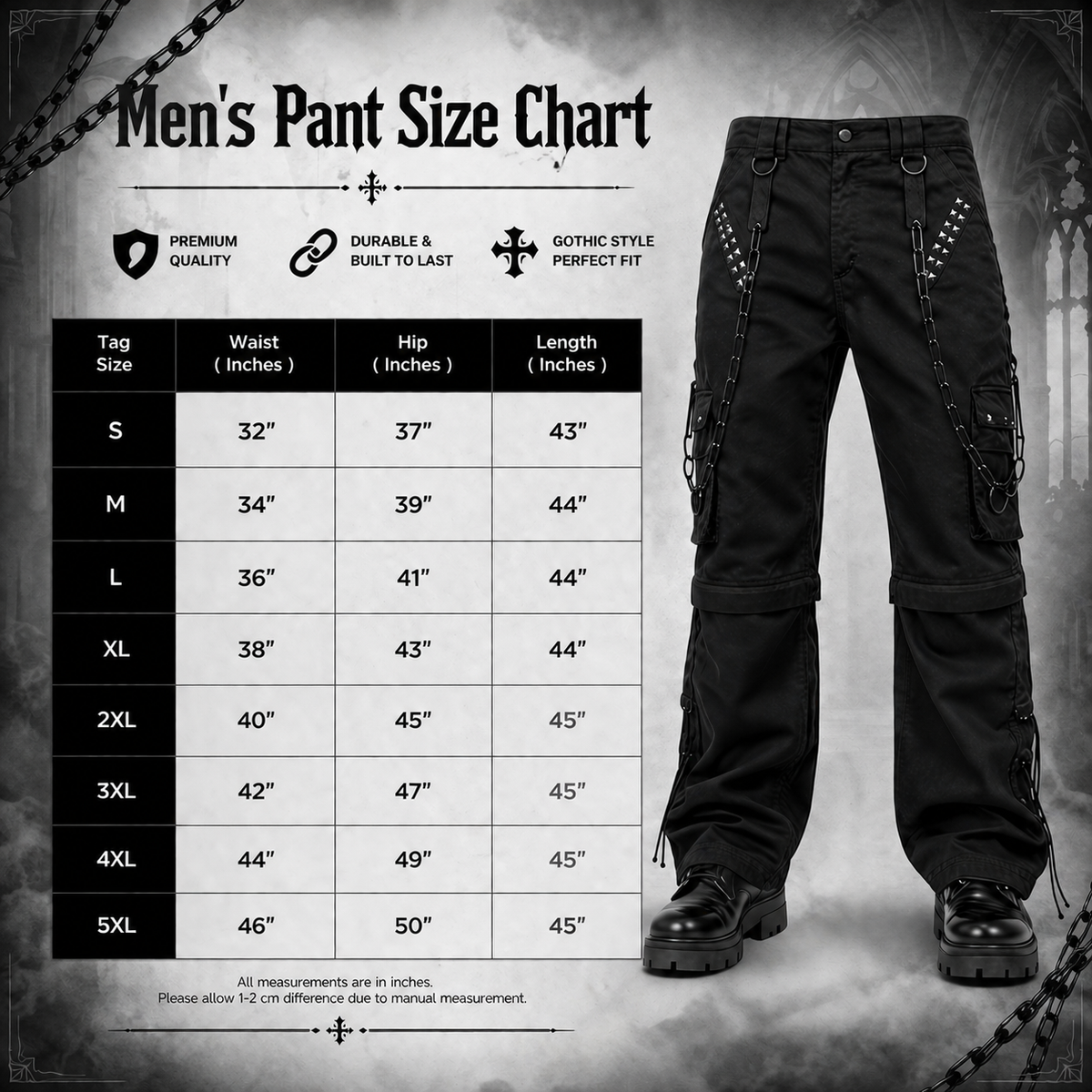 Prime Quality Men Gothic Bondage Pant Alternative Punk Rock Emo Trouser Pant Shorts Gothic Bondage Men Long Pants USA