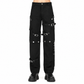 Men Gothic Bondage Pant Rock Hard Loose Punk Pants Detachable Uniform Trousers