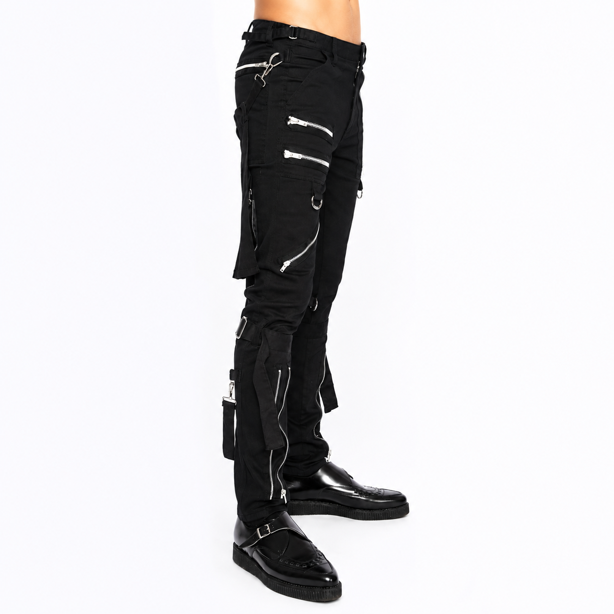 Extreme Bondage Gothic Punk Rocker Cyber Goth Steampunk Biker Pants Emo