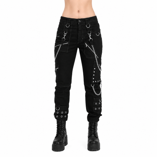 Eyelets Cargo Bondage Gothic Punk Rocker Cyber Goth Steampunk Biker
