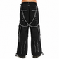 Gothic Straps Zipper Trousers Punk Rock Studs Metal Amp Chain Trouser Pants