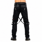 Gothic Straps Zipper Trousers Punk Rock Studs Metal Chain Trouser Pant