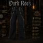 Gothic Men Black Chrome Trousers Punk Rock Studs Metal Chain Trouser