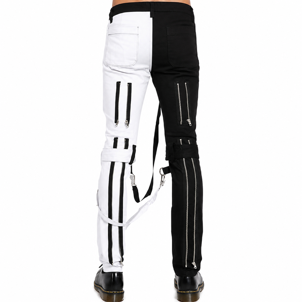 Prime Quality Men Gothic Bondage Gents Pant Black White Cotton Pants Pant Rock Hard Trouser Heavy Weight Pant Emo Pants