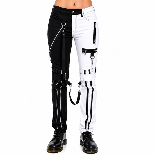 Prime Quality Men Gothic Bondage Gents Pant Black White Cotton Pants Pant Rock Hard Trouser Heavy Weight Pant Emo Pants