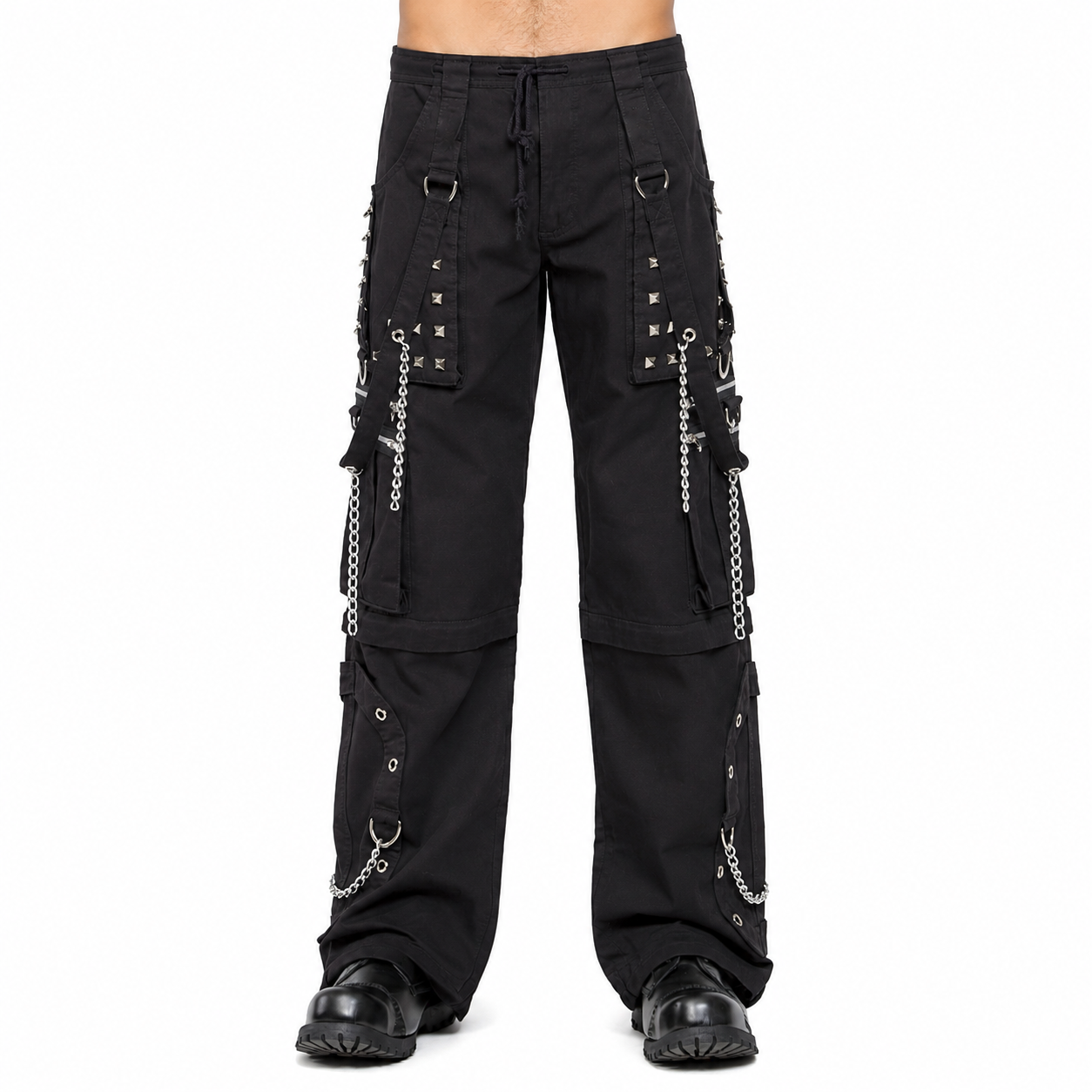 Men's Electro Bondage Rave Gothic Cyber Chain Goth Jeans Punk Rock Pants