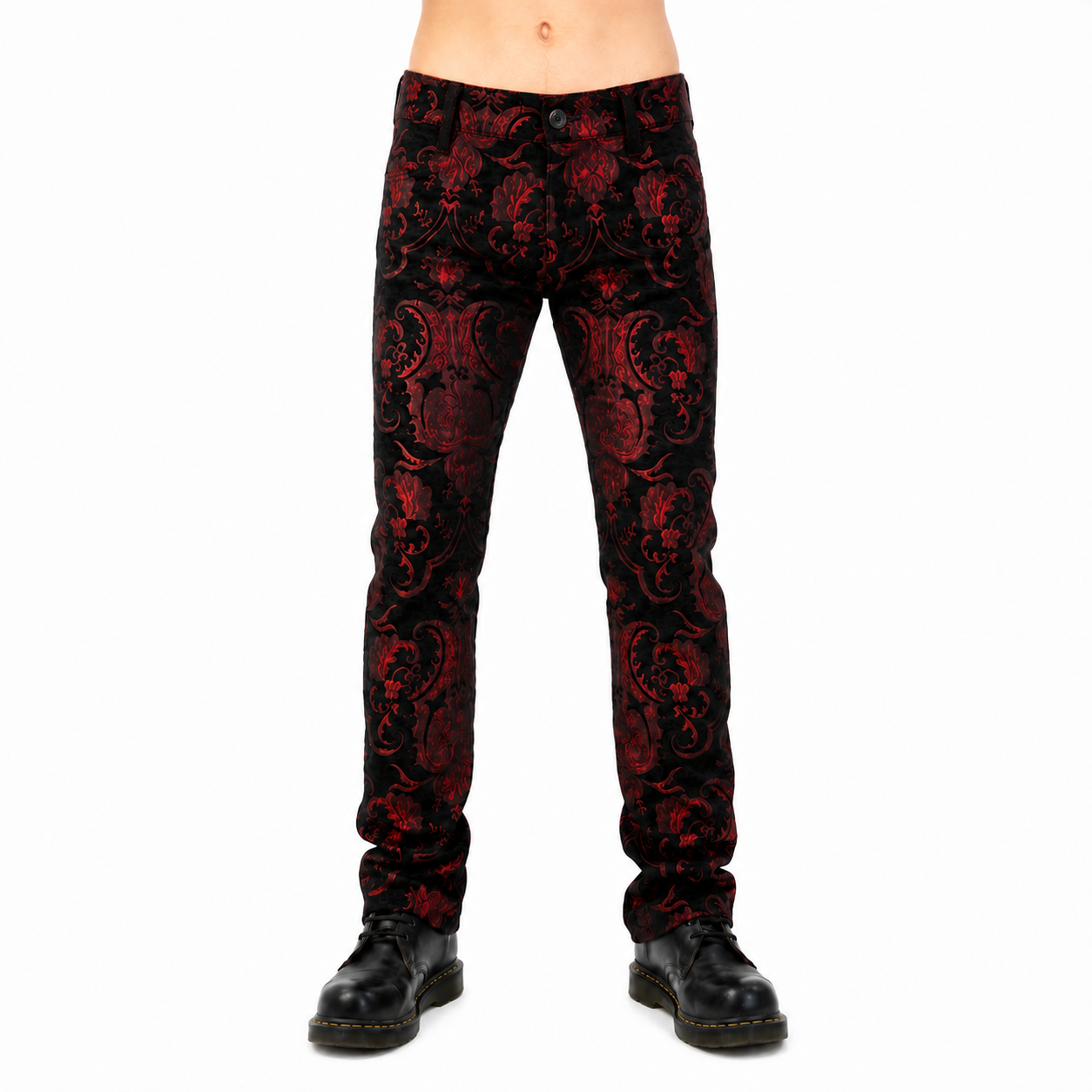 TAPESTRY VICTORIAN VAMPIRE DRACULA GOTHIC STEAMPUNK PIRATE RED BLACK PANTS