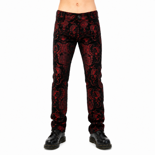TAPESTRY VICTORIAN VAMPIRE DRACULA GOTHIC STEAMPUNK PIRATE RED BLACK PANTS