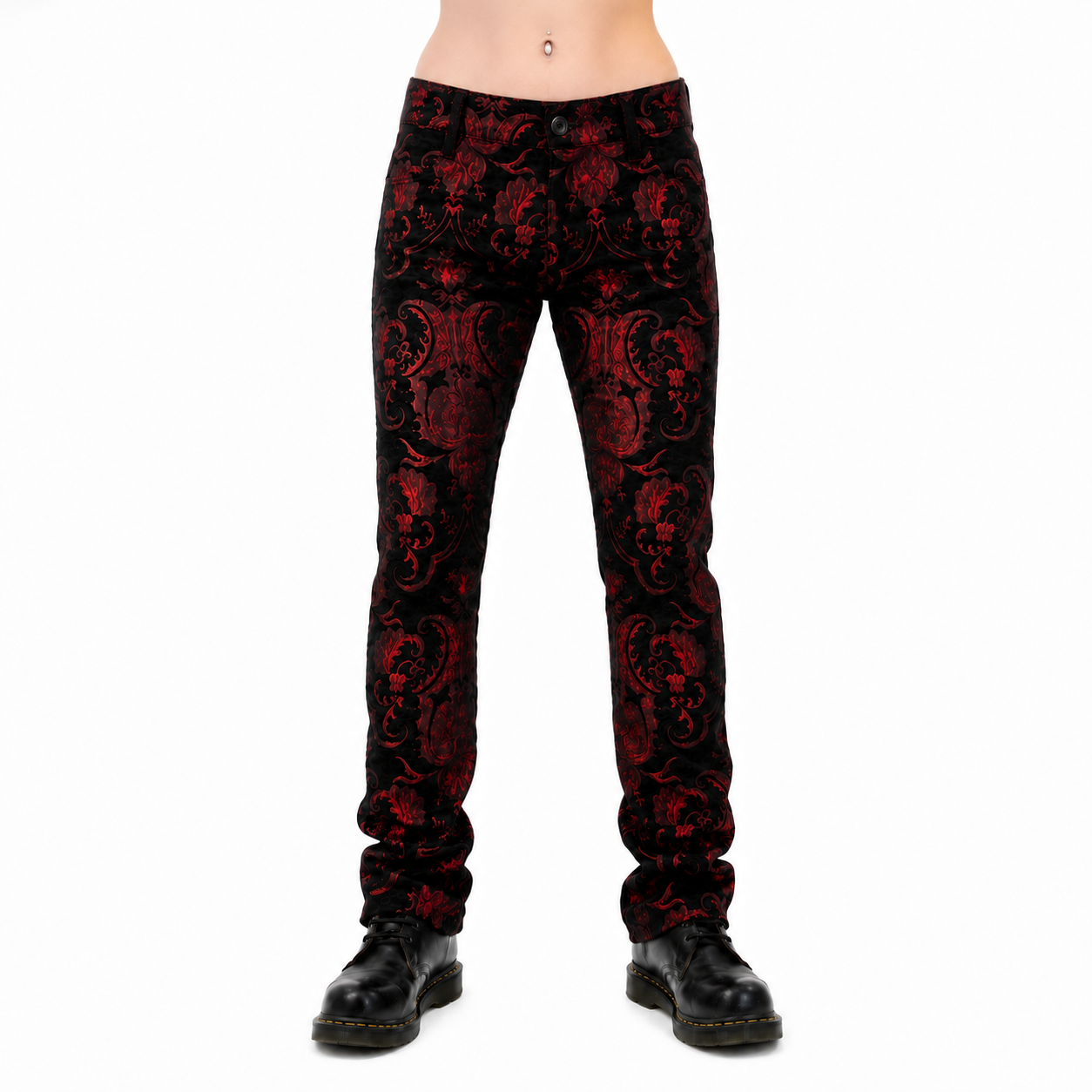 TAPESTRY VICTORIAN VAMPIRE DRACULA GOTHIC STEAMPUNK PIRATE RED BLACK PANTS