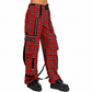 Gothic Bondage Red Plaid Men Pant Alternative Punk Rock Emo Trouser Pant Shorts