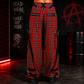 Gothic Bondage Red Plaid Men Pant Alternative Punk Rock Emo Trouser Pant Shorts