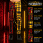 Men Bondage Straps Punk Split Leg Plaid Jeans Pant Alternative Rebel Rock Emo