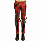 Gothic Bondage Red Straps Men Pant Alternative Punk Rebel Rock Emo Trouser Jeans Pant
