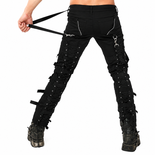 Men's Electra Bondage Rave Gothic Cyber Chain Gothic Jeans Punk Rock  Pants