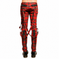 Gothic Bondage Red Straps Men Pant Alternative Punk Rebel Rock Emo Trouser Jeans Pant