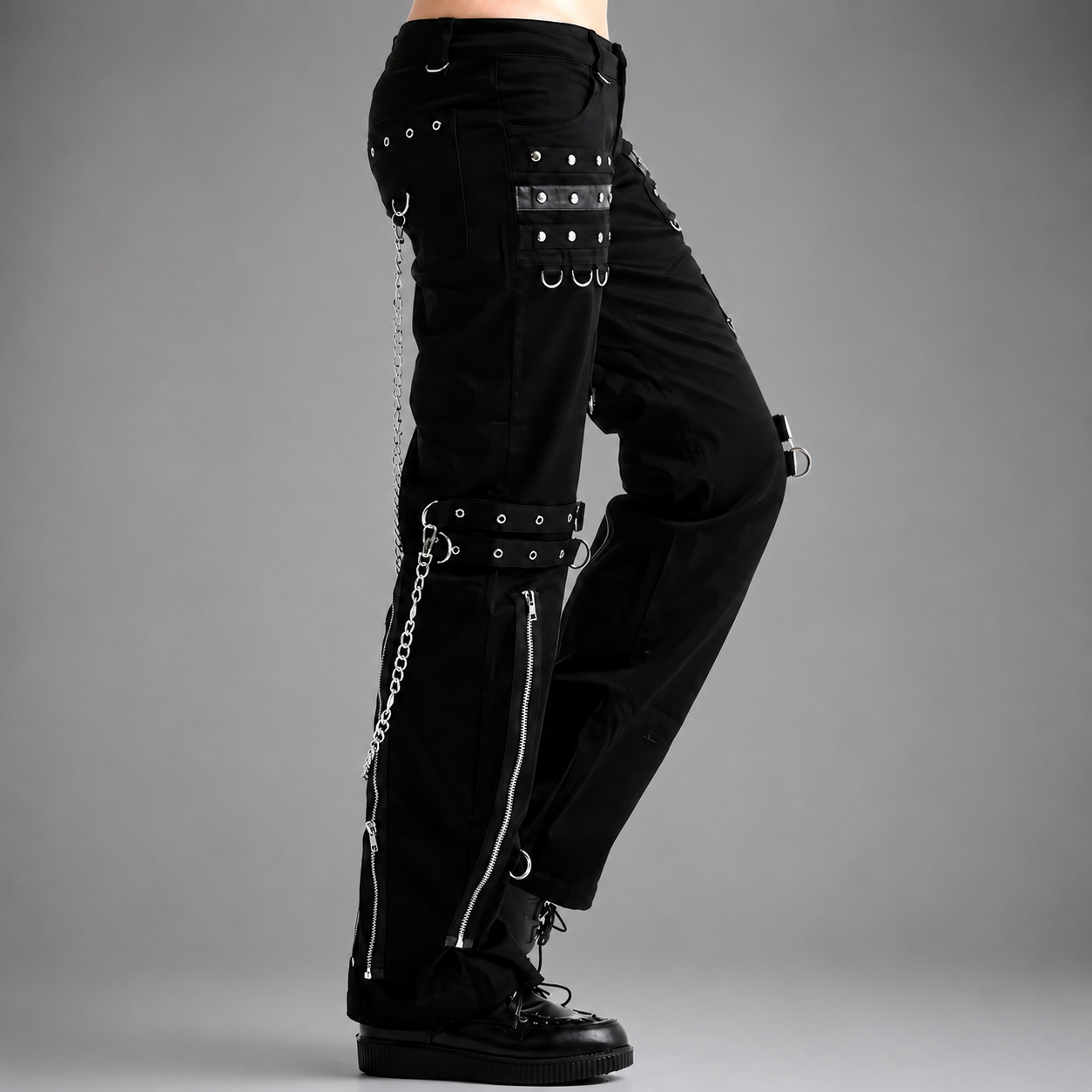 Men's Gothic Bondage Pant Rock Hard Trouser Heavy Weight Pant