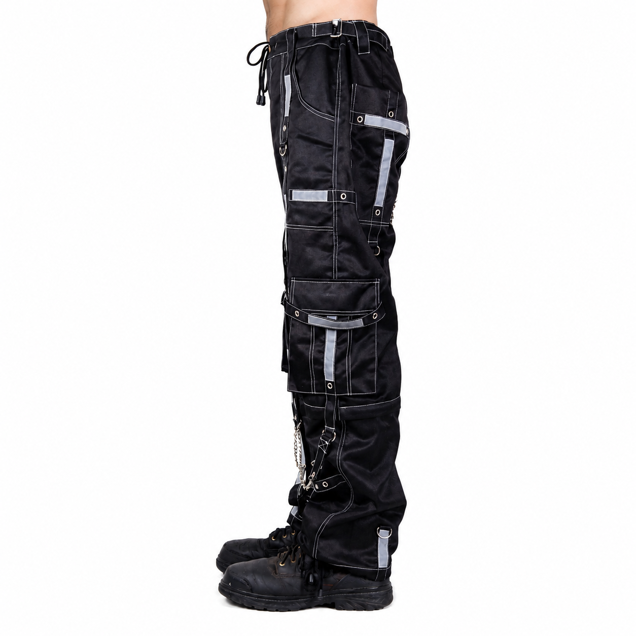Gothic Bondage Reflective Men Pant Alternative Punk Rock Emo Trouser Pant Shorts